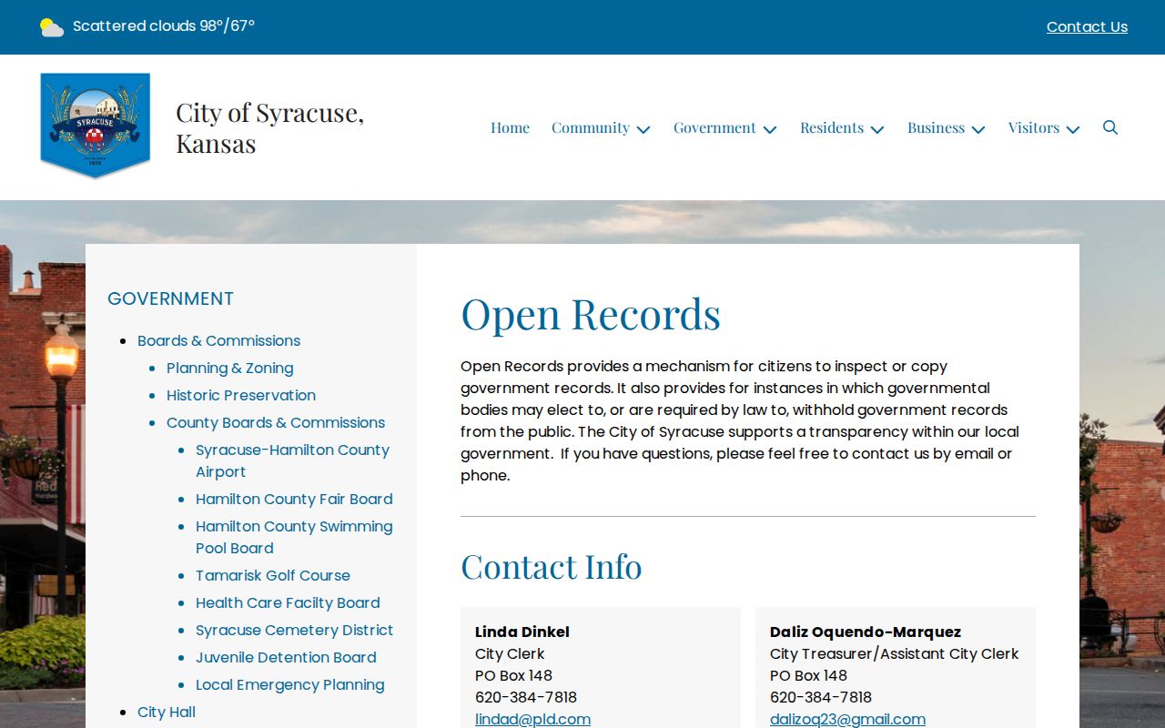 Hamilton County court schedule source for Syracuse open records