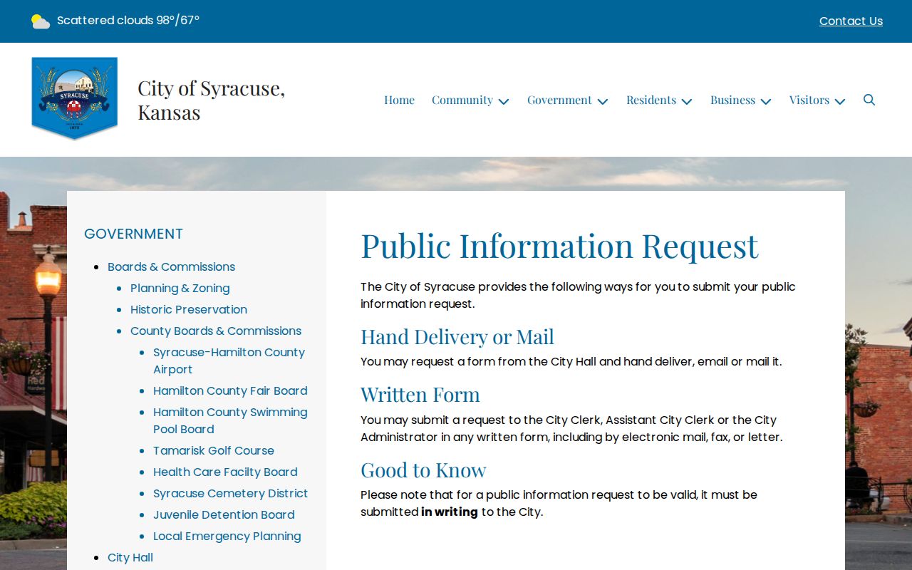 Hamilton County docket search route for Syracuse municipal records